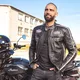 W-TEC Makso Herren Lederjacke - schwarz mit Patches