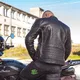 W-TEC Makso Herren Lederjacke - schwarz mit Patches