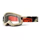 100% Strata 2 Motocross-Brille - Summit türkis-rot, klares Plexiglas - Kombat beige-orange, klares Plexiglas