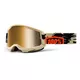 100% Strata 2 Mirror Motocross-Brille - Summit türkisrotes, spiegelsilbernes Plexiglas - Kombat beige-orange, True Gold Plexiglas