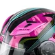W-TEC Pezzon Magenta aufklappbarer Motorradhelm - rosa-schwarz