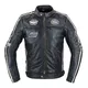 W-TEC Makso Herren Lederjacke - schwarz mit Patches - schwarz mit Patches