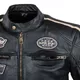 W-TEC Makso Herren Lederjacke - schwarz mit Patches
