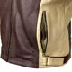 W-TEC Retro Herren-Motorradjacke aus Leder - schwarz-braun-beige