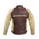 W-TEC Retro Herren-Motorradjacke aus Leder - schwarz-braun-beige