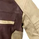 W-TEC Retro Herren-Motorradjacke aus Leder - schwarz-braun-beige