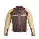 W-TEC Retro Herren-Motorradjacke aus Leder - schwarz-braun-beige