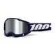Motocross-Brille 100% Accuri 2 Mirror - Dunder bílo-zelená, zrcadlové plexi - Mifflin tmavě modrá, zrcadlové plexi