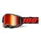 Motocross-Brille 100% Accuri 2 Mirror - Dunder bílo-zelená, zrcadlové plexi - Huaraki černá, zrcadlové plexi