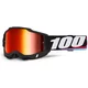 Motocross-Brille 100% Accuri 2 Mirror - Superdome modro-růžová, červené plexi - Magnus černá, červené plexi