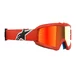 Alpinestars Vision Mirror Jugend Motocrossbrille für Kinder - Corp oranžová, zrcadlové červené plexi