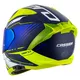 Motorradhelm Cassida Aero Drome blau/gelb fluo/hellblau/weiß