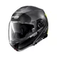 Nolan N100-5 Plus Distinctive N-Com Motorradhelm - Glänzendes Schwarz-Rot - Flaches Lavagrau-Gelb