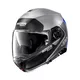Nolan N100-5 Plus Distinctive N-Com Motorradhelm - Glänzendes Schwarz-Rot - Flaches Silber