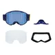 Motocrossbrille RedBull Spect Strive Panovision, blau matt, spiegelblaues Plexiglas