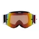 RedBull Spect Torp Motocrossbrille, schwarz/weiß matt, rot verspiegeltes Plexiglas