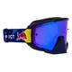 Motocross-Brille RedBull Spect Whip, blau matt, spiegelblaues Plexiglas