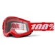 100% Strata 2 Youth Motocross-Schutzbrille für Kinder - rotes, klares Plexiglas - rotes, klares Plexiglas