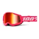 Motocrossbrille 100% Strata 2 New Mirror - Šedé, červené plexi