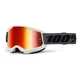 Motocrossbrille 100% Strata 2 New Mirror - Šedé, červené plexi - Šedé, červené plexi